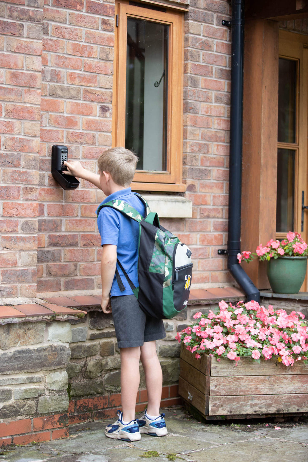 School Child using Key Safe