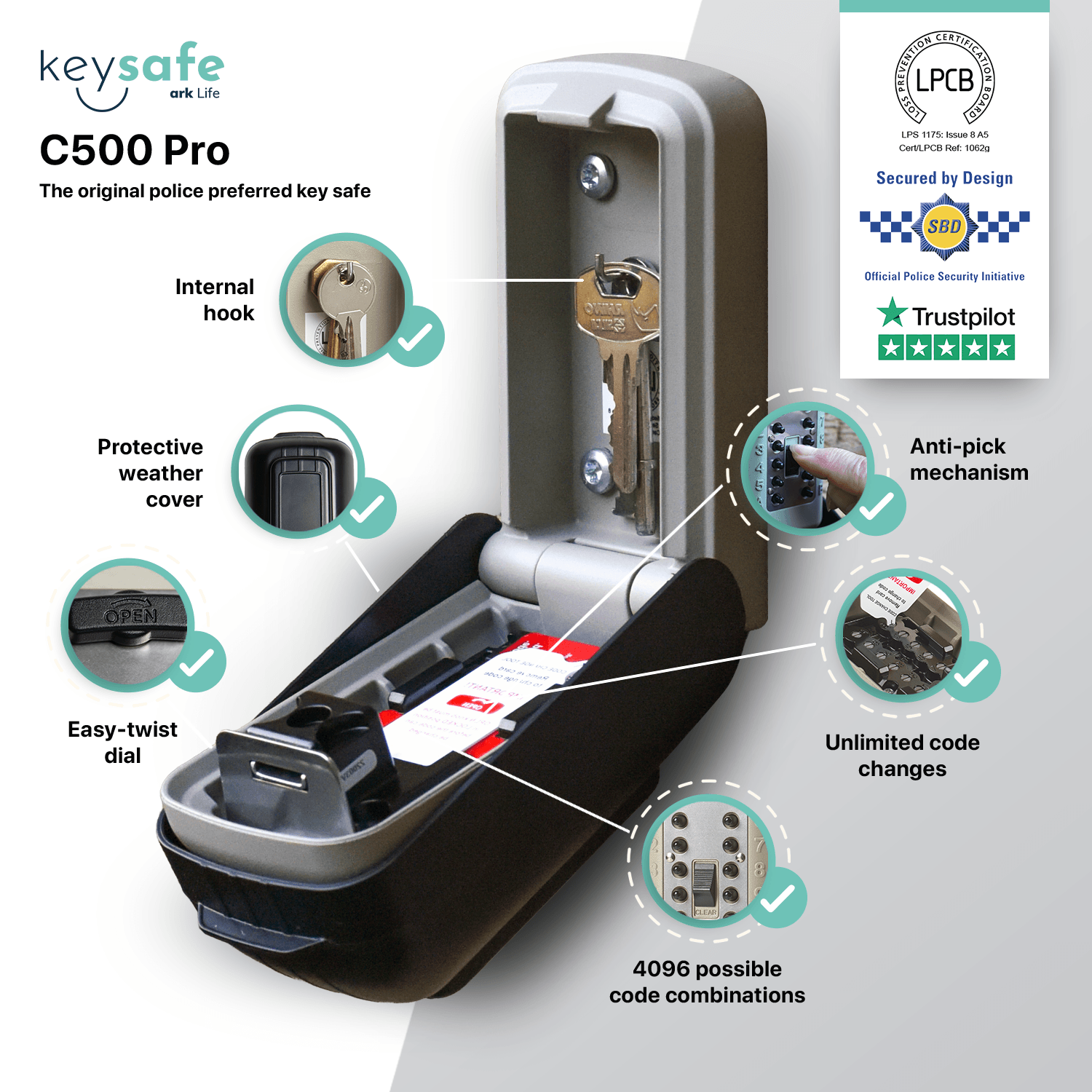 C500 Pro Key Safe product features 
