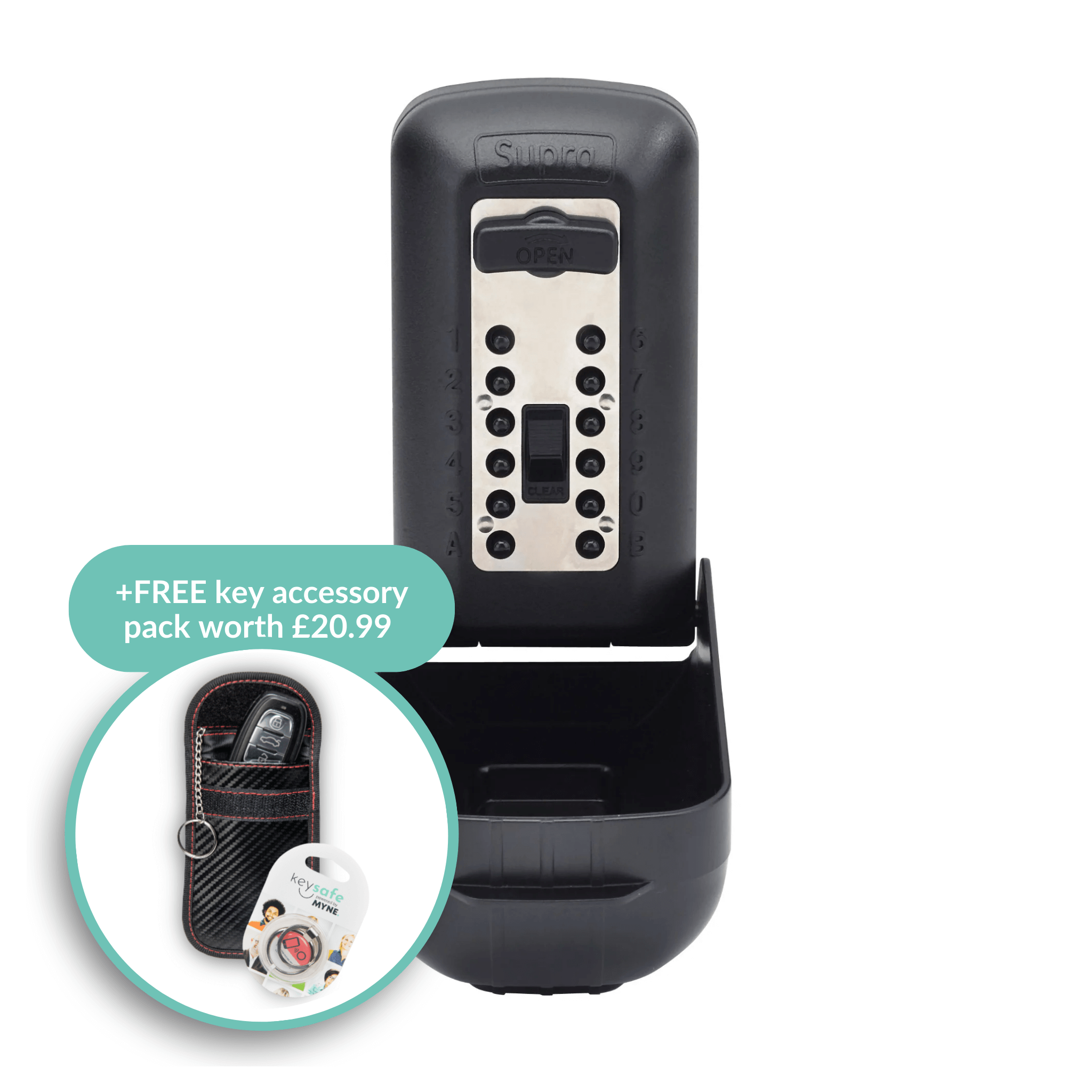 Supra P500 key safe with FREE key accessory pack