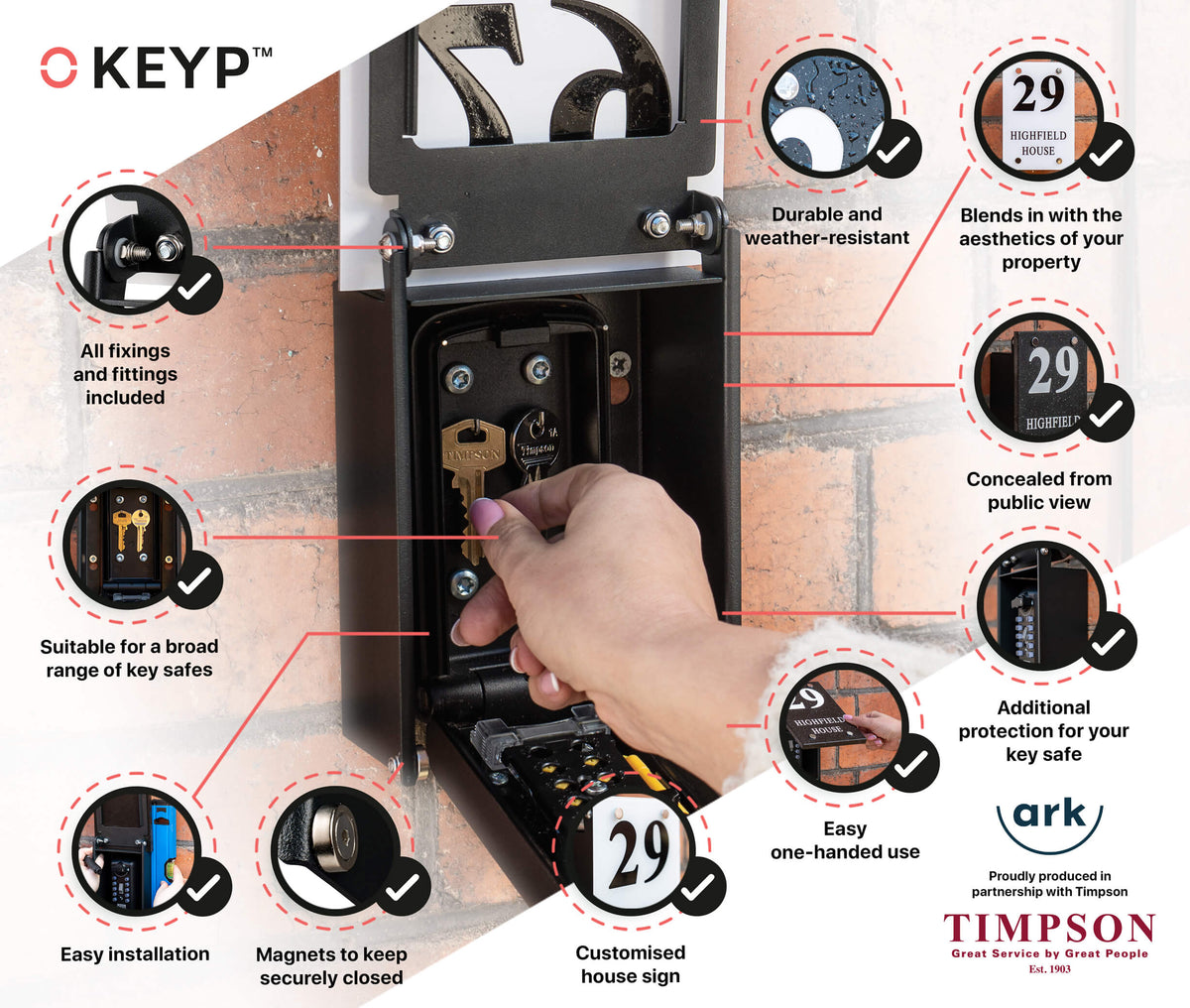 KEYP key safe house sign features and benefits