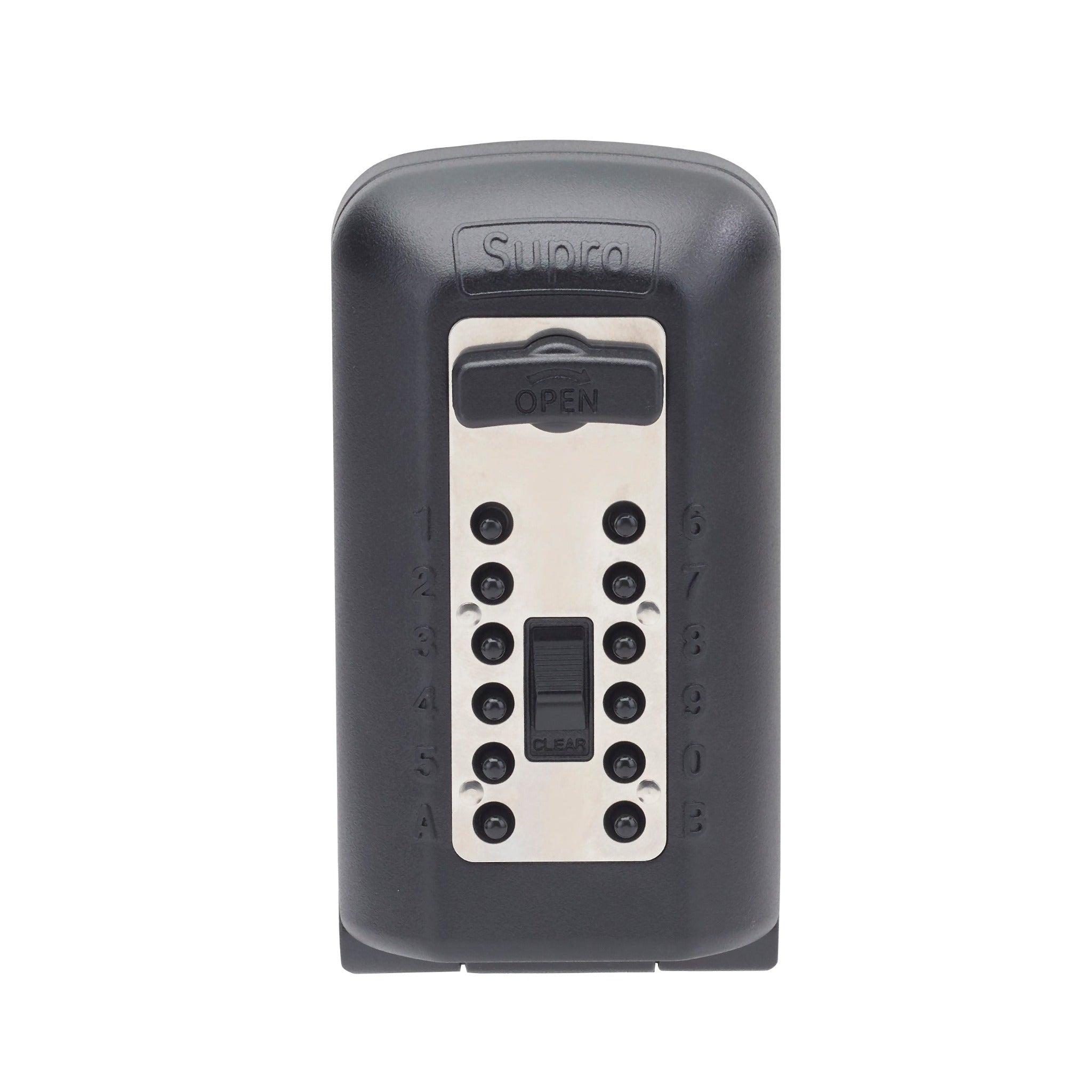 Police preferred Supra P500 Pro key safe closed showing digits 0-9 and A B buttons