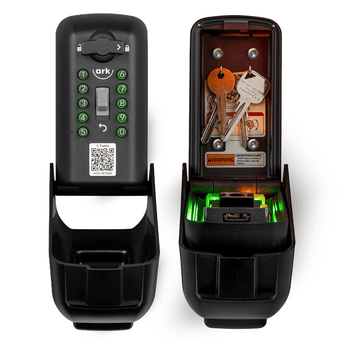 ark Tamo black wall mounted key safe with illuminated buttons secured by design
