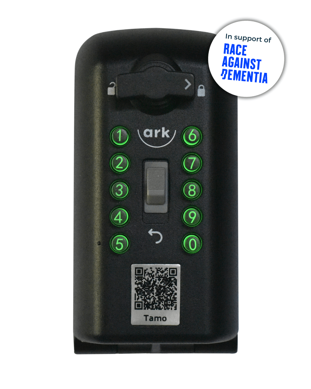 ark Tamo key safe in support of Race Across Dementia charity