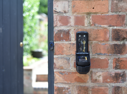 ark Tamo key safe installed into outside brick wall
