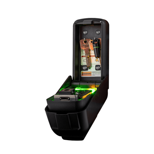 Key safe with illumination and green lights inside