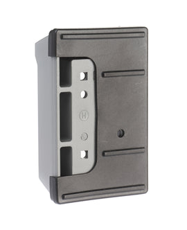 Back of Supra J5 over the door key safe showing holes for screws