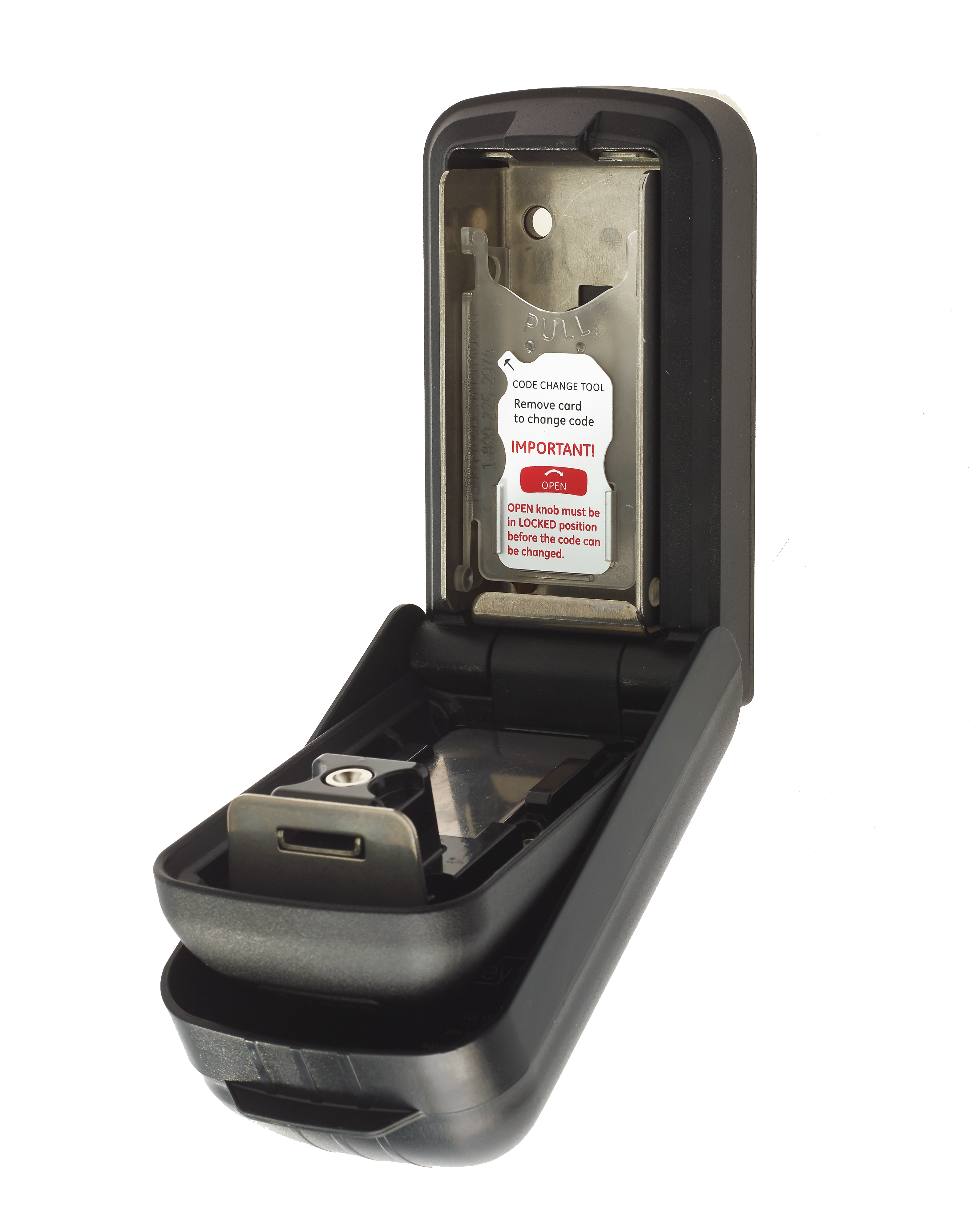 Supra P500 Pro key safe open showing anti-tamper plate