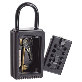 Open Supra portable key safe with shackle for temporary storage and with detachable front and 2 keys inside 