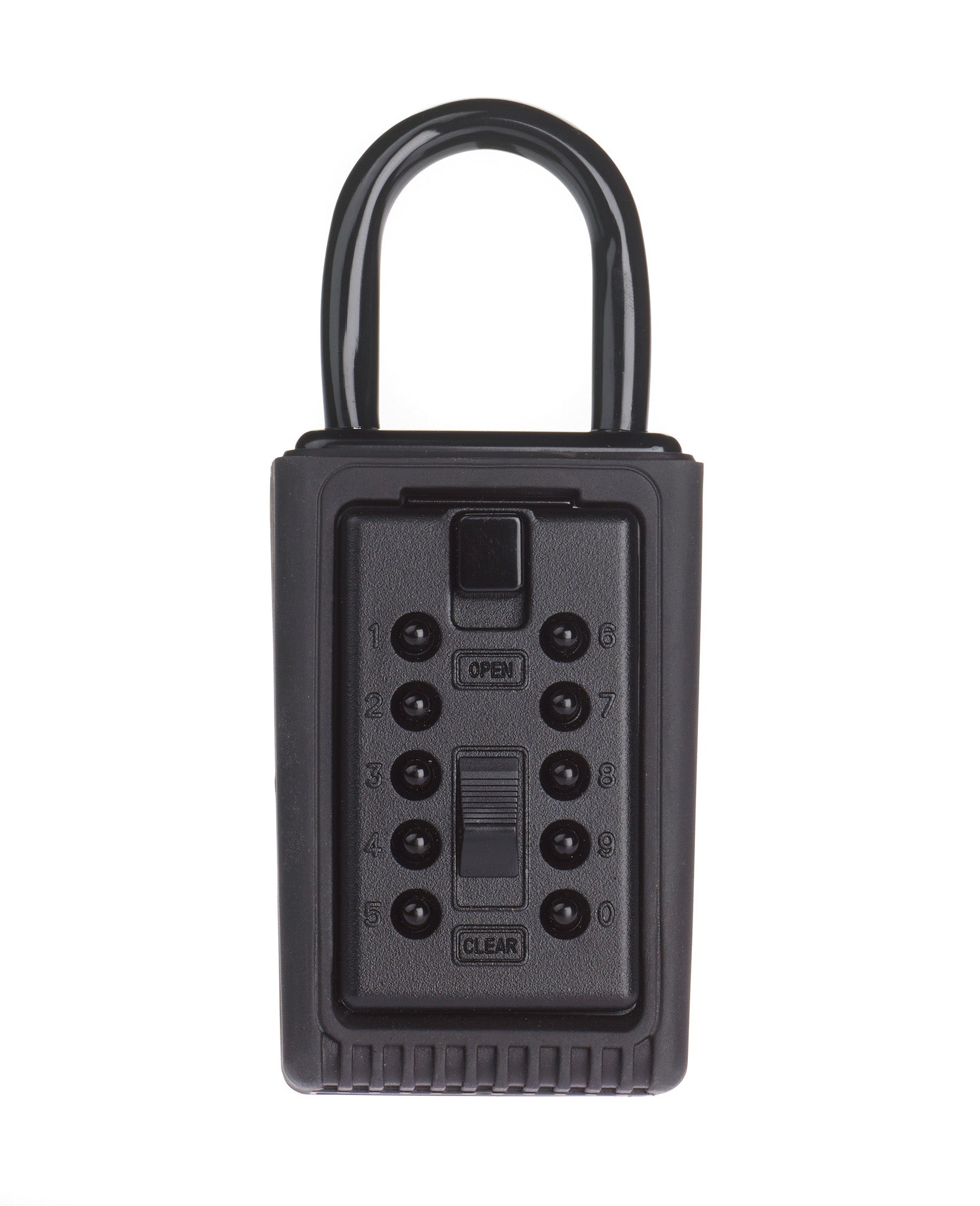 Black Supra portable key safe with closed shackle made from zinc alloy