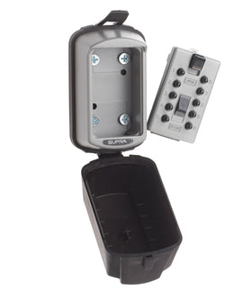 Empty open Supra S6 slimline key safe showing detachable front