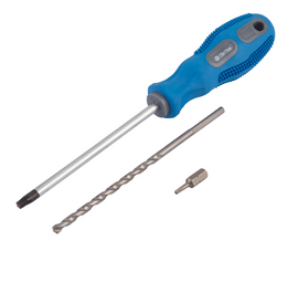 Fitting pack for Supra P500 Pro key safe including torx screwdriver, masonry drill bit and security bit
