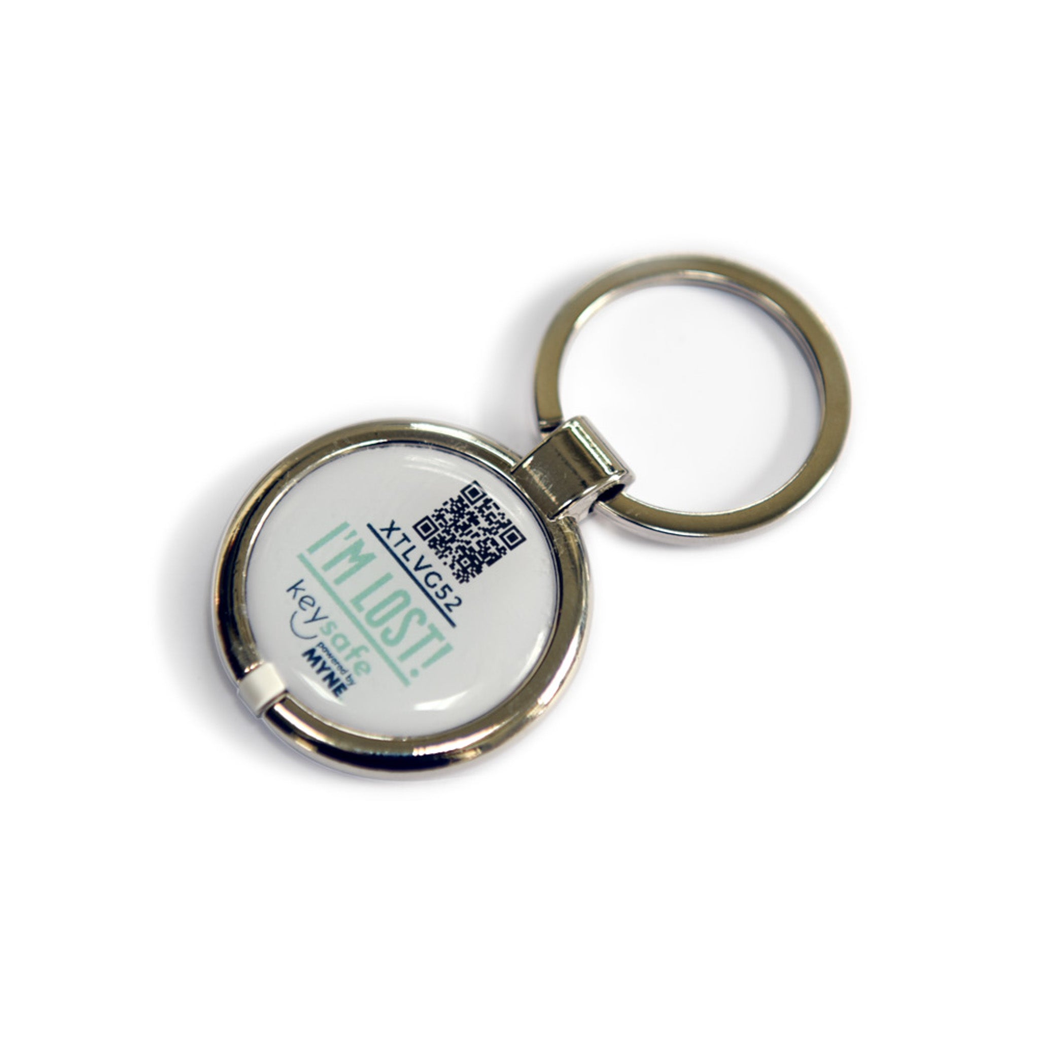 Digital keyring lying flat showing QR code | The Key Safe Company